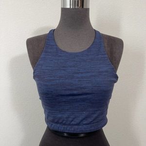 Outdoor Voices TechSweat Crop Top Women Blue XS Crew Neck Racerback Athletic